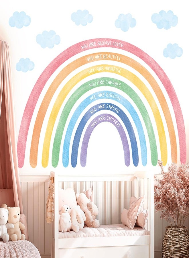 DECOWALL Extra Large Rainbow Wall Decals - Positive Affirmation Quote Stickers for Kids Nursery, Bedroom, Classroom & Playroom Decor, Removable PVC Wall Art (FH4-2524) - Image 3