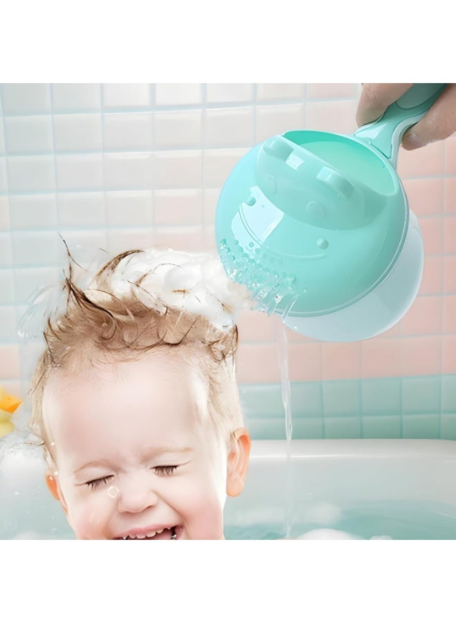 Baby Bath Rinse Cup, Bath Cup for rinsing Hair,The Silicone Material is Soft and Safe, a Good Choice for Baby Bath Products(Cat Beige