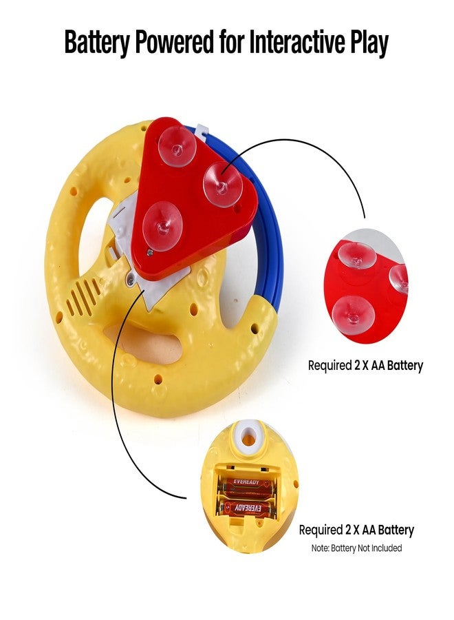 BeFunky Interactive Kids Steering Wheel Toy – Realistic Driving Simulator with Lights, Sounds & Music – Fun & Educational Car Playset for Toddlers & Children (Astronaut) - Image 4