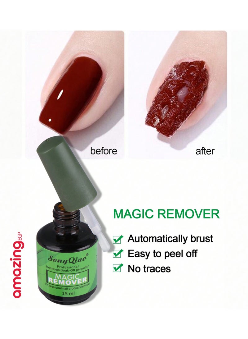 amazing.EGP Magic Gel Nail Polish Remover 15ml, Quickly Removes Gel Polish in 3-5 Minutes, Suitable for UV Gel Polish Removal Easily and Quickly, Perfect for Nail Art Tools  - Image 5