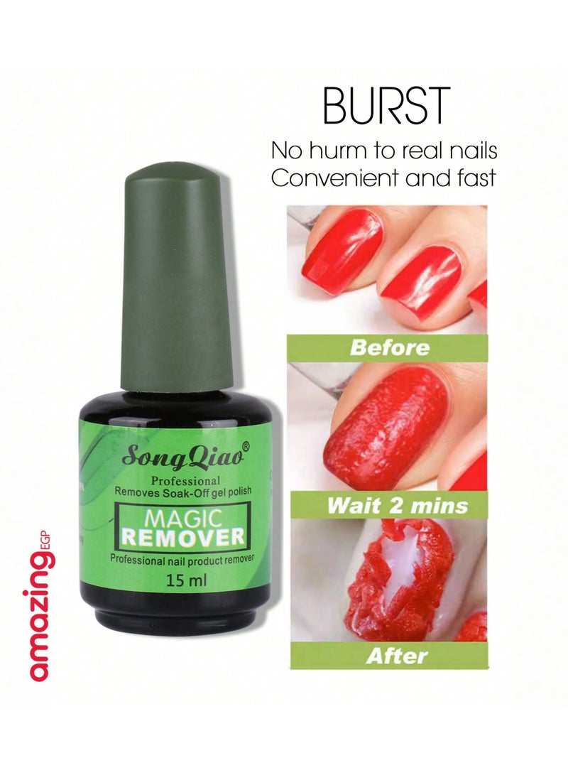 amazing.EGP Magic Gel Nail Polish Remover 15ml, Quickly Removes Gel Polish in 3-5 Minutes, Suitable for UV Gel Polish Removal Easily and Quickly, Perfect for Nail Art Tools  - Image 2