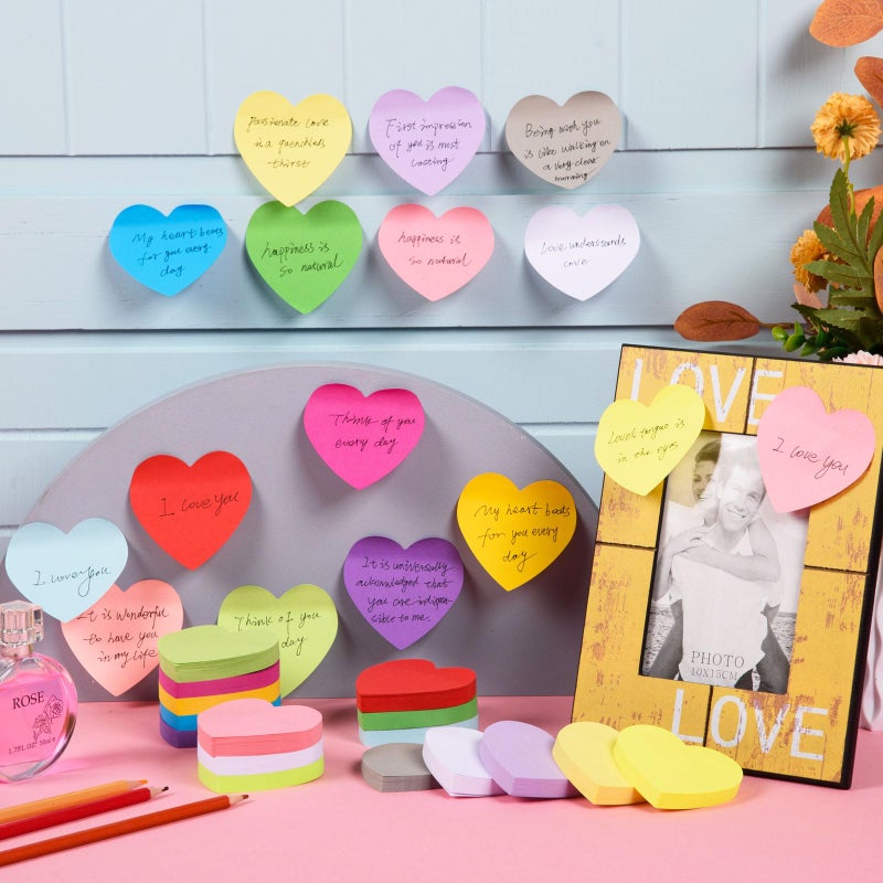 FOBSME 1200 Sheets Heart Shaped Sticky Notes 3x3 Inch Red Pink Sticky Notes Cute Sticky Memo Pads Self Stick Note Pads for Office School Business Valentine Supplies, Removable and Easy to Post - Image 5