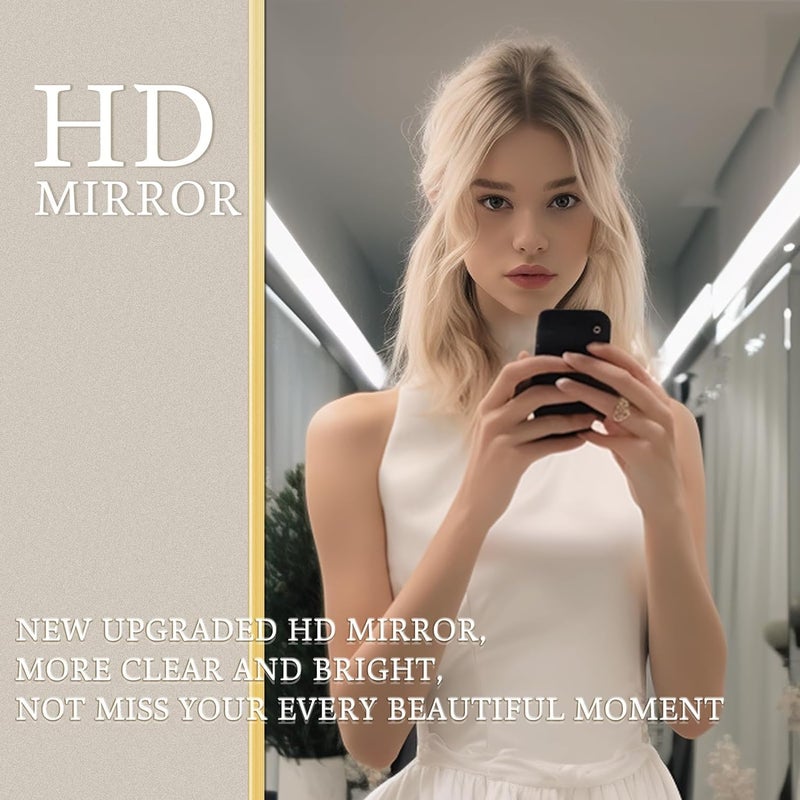 Dewfig 71"X26" Arched Full Length Mirror, Free Standing Leaning or Wall-Mounted Mirror, Aluminum Frame Modern Mirrors for Living Room, Bedroom, Cloakroom, Gold - Image 5