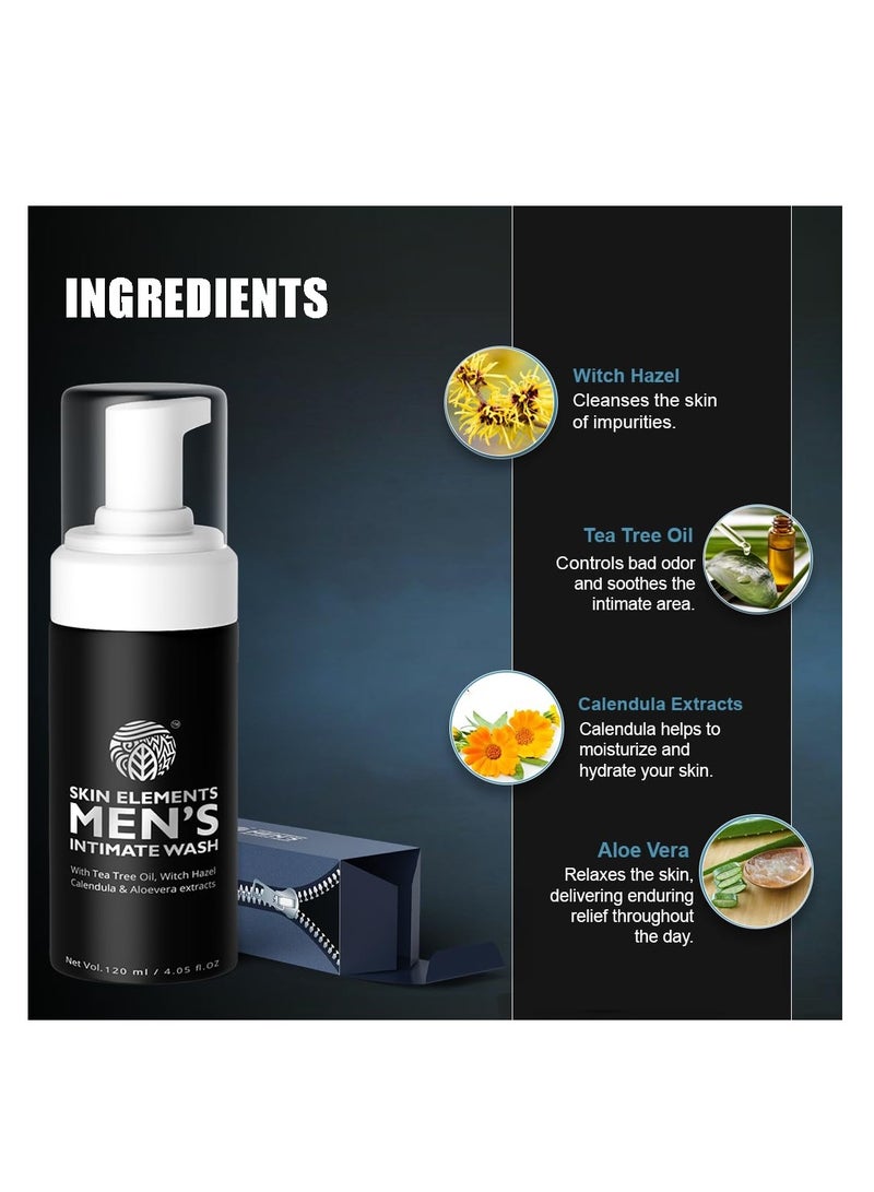 Skin Elements Skin Elements Intimate Wash for Men | 120 ml With Tea Tree Oil | Mens Intimate Wash - Image 3