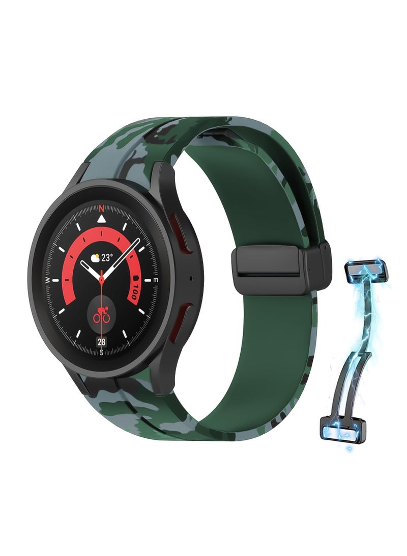 سوار مغناطيسي لساعة سامسونج جالاكسي 6 كلاسيك 47 مم 43 مم/5 برو 45 مم/ساعة 7 FE 6 5 4 44 مم 40 مم/4 كلاسيك 46 مم 42 مم، حزام سيليكون لساعة سامسونج 5 برو 45 مم، مشبك بدون فجوة