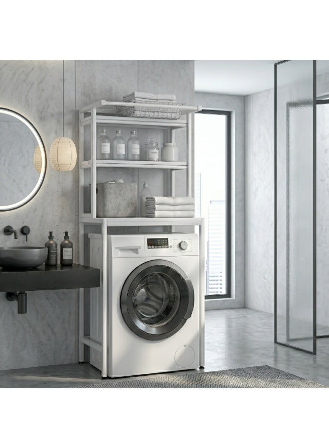 3-Tier Laundry & Bathroom Storage Organizer, Modern Freestanding Over Washing Machine Shelving Unit, Vertical Shelf Stand for Compact Spaces (T2) - Image 3