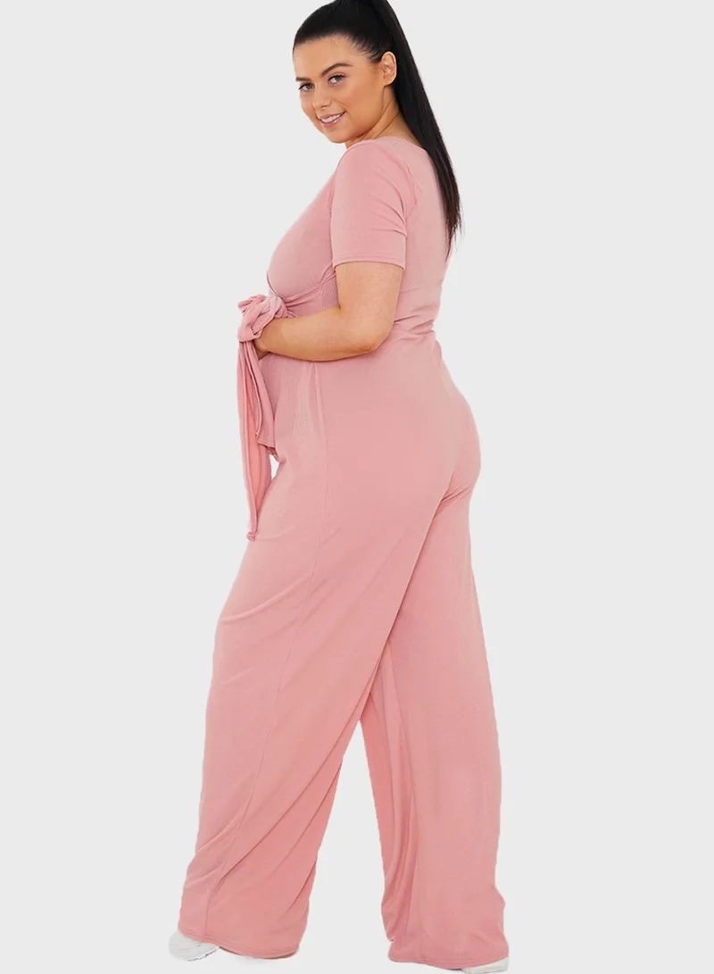 In The Style Maternity Wrap Jumpsuit