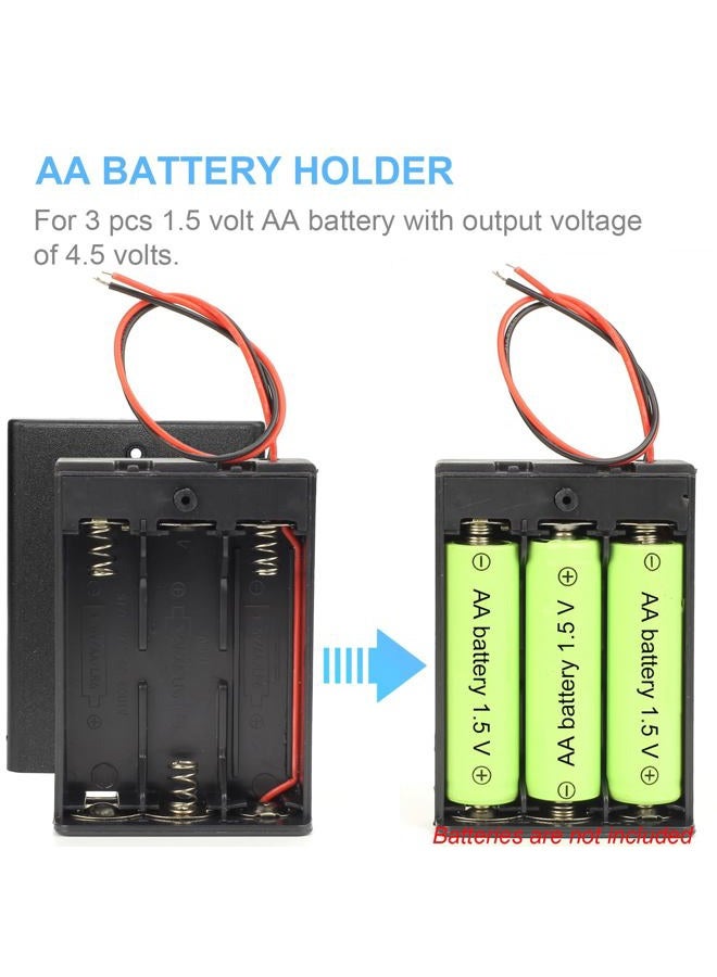 Goweewon AA Battery Holder, 2 Pack 3 AA Battery Holder with Leads, with Switch, (3x1.5 Volt) 4.5V AA Battery Pack Box Holder (3 AA Battery Holder with Leads) - Image 2