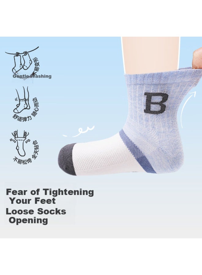 Long time companion Longevity Companion Children's Socks Boys Thin Mesh Breathable Boneless Cotton Socks For Big Kids Refreshing Sports Anti-odor Mid-calf Socks - Image 3
