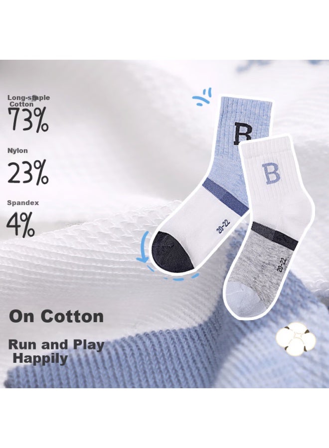 Long time companion Longevity Companion Children's Socks Boys Thin Mesh Breathable Boneless Cotton Socks For Big Kids Refreshing Sports Anti-odor Mid-calf Socks - Image 1