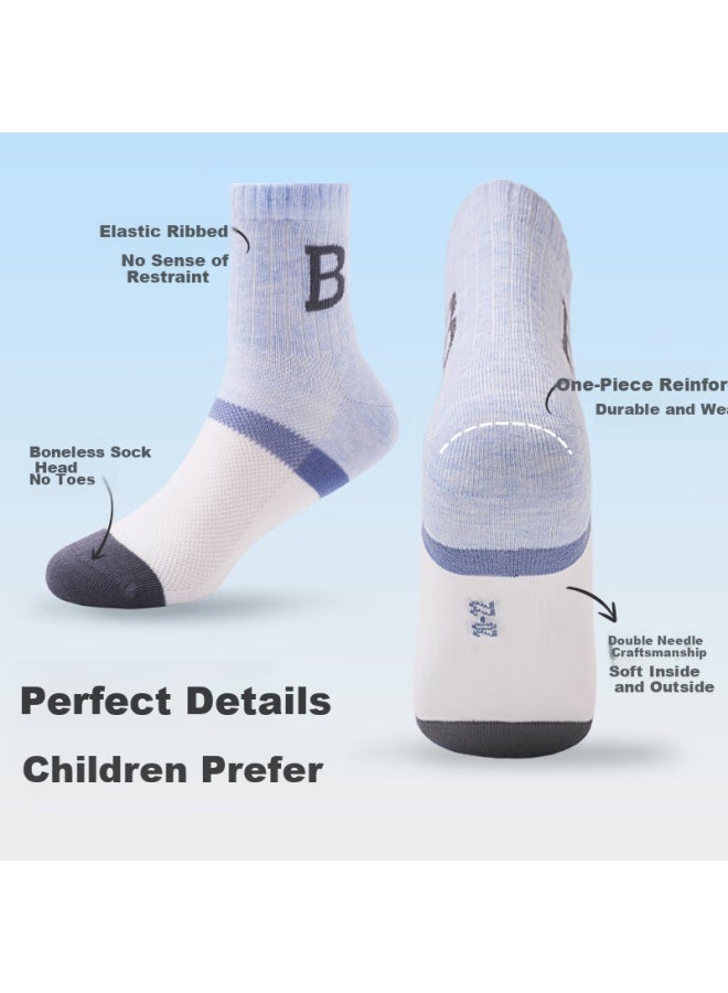 Long time companion Longevity Companion Children's Socks Boys Thin Mesh Breathable Boneless Cotton Socks For Big Kids Refreshing Sports Anti-odor Mid-calf Socks - Image 2