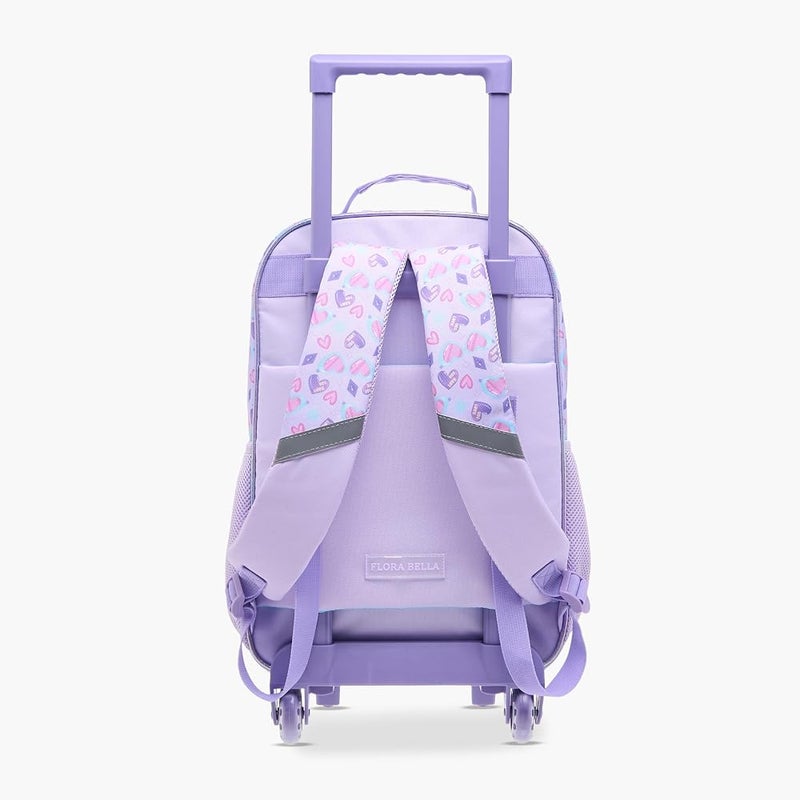 Flora Bella By Shoexpress Girls Heart Print School Trolley Backpack With Retractable Handle - 30X16X44 Cms Free Size Lilac - Image 4