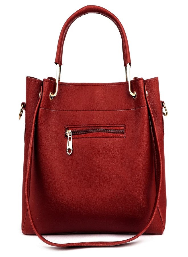 LIKE STYLE Women & Ladies Handbag's Pack Of 3 (Maroon) - Image 3