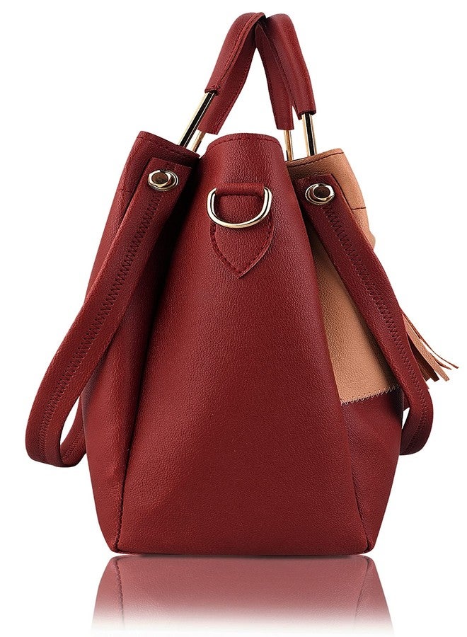 LIKE STYLE Women & Ladies Handbag's Pack Of 3 (Maroon) - Image 4