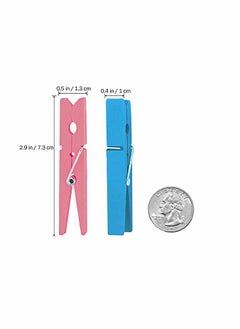 KASTWAVE Clothespins,  50PCS Colored Wooden Clothespins, 2.9inch 10 Color Clothes Pins for Clip Pictures Photos Decorative, Small Colorful Wood Decoration...  - Image 3