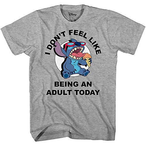 Disney Lilo and Stitch Don't Feel Like Being an Adult Tee Funny Humor Disneyland Graphic Adult T-Shirt(MD, Grey Heather) - Image 4