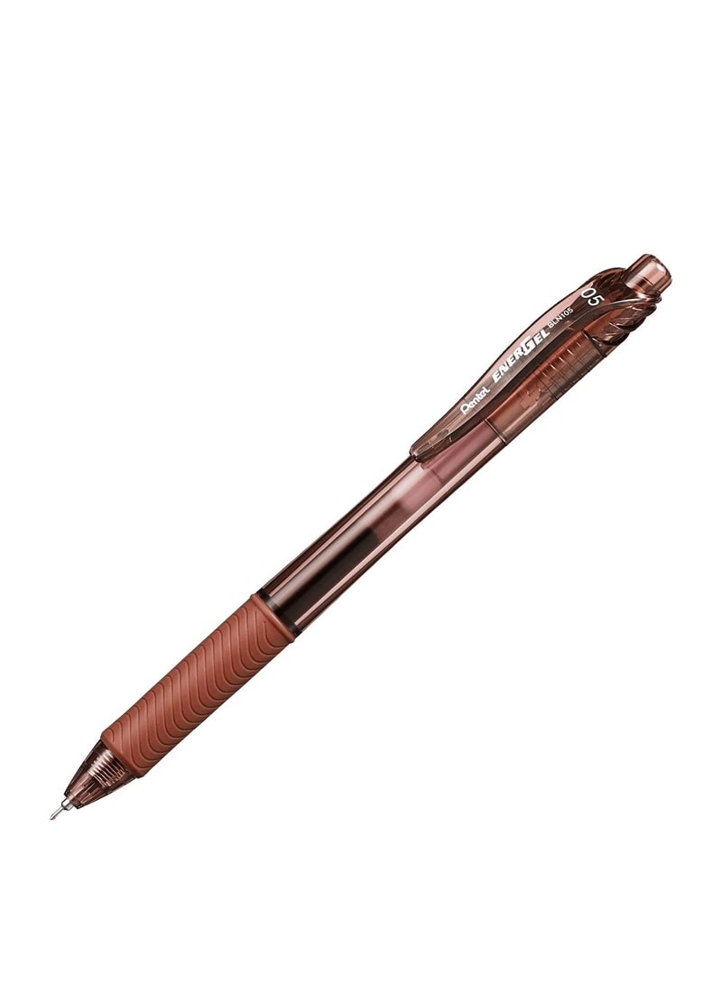 Pentel قلم حبر جل إنرجيل 4 قطع 0.5 مم حبر بني - Image 3