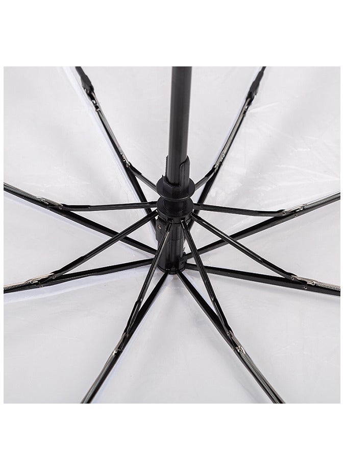 Generic Transparent Umbrella Folding Umbrellas Travel Umbrella Small Light Weight Waterproof  Transparent  - Image 2