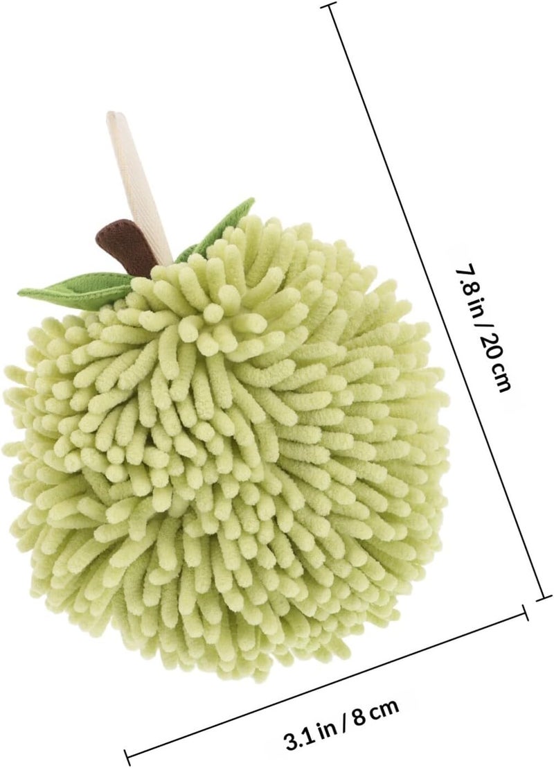 ABOOFAN Fuzzy Ball Hand Towels Chenille Plush Absorbent Hanging Hand Towel with Loop Soft Thick for Travel and Home Use - Image 2
