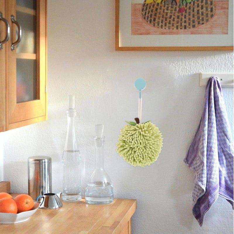 ABOOFAN Fuzzy Ball Hand Towels Chenille Plush Absorbent Hanging Hand Towel with Loop Soft Thick for Travel and Home Use - Image 4