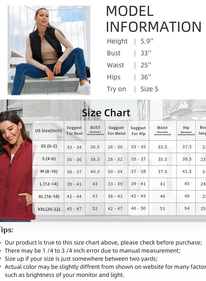 Argstar Women's Quilted Puffer Vest with 4 Pockets, Stand Collar Lightweight Zip Padded Outerwear Gilet White M - Image 5