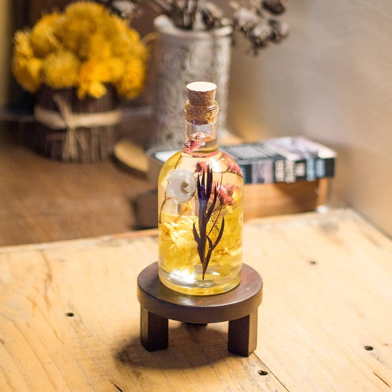 myBageecha Baroque Carafe Preserved Tabletop Natural Long Lasting Beautiful Real Flower Home Interior Decor Desk Mini Garden Decoration Herbarium EcoFriendly Gift Glass Yellow 175cm x 7 Cm - Image 5