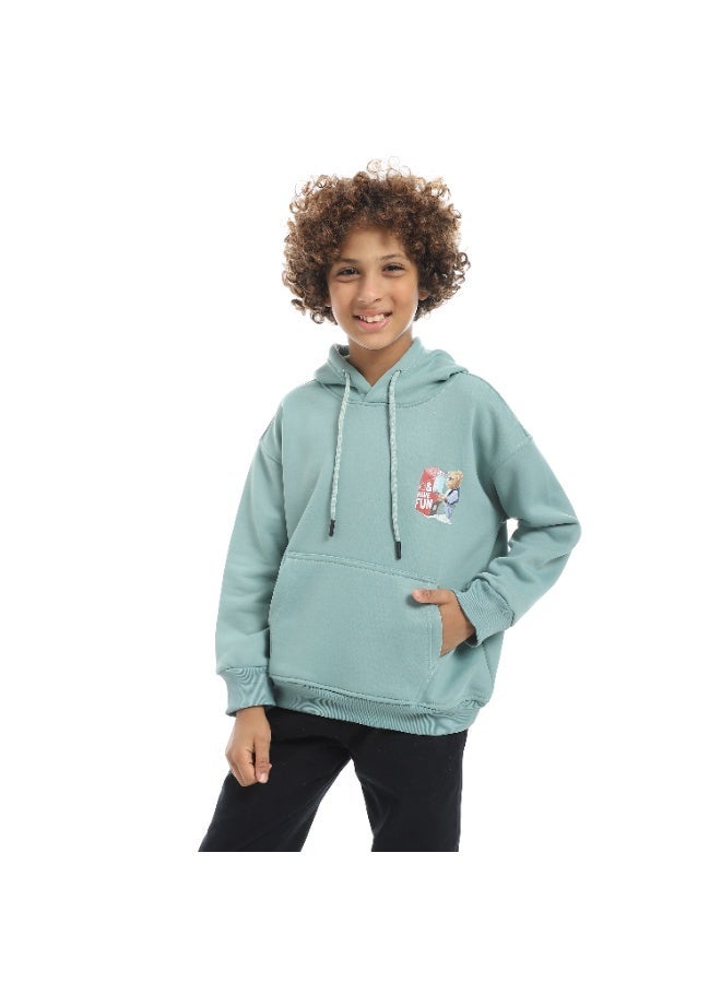 سيزار هودي  أولادي ميلتون شتوي مزود بطباعات علي الصدر والضهر - Image 5