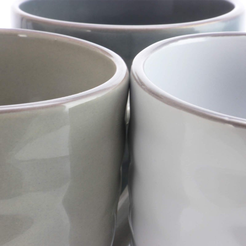 Elama Tahitian Waves 6 Piece 12 oz Mug Set in Assorted Tones with Complimentary Stand - Image 5