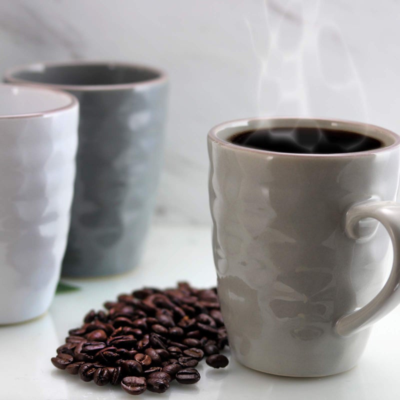 Elama Tahitian Waves 6 Piece 12 oz Mug Set in Assorted Tones with Complimentary Stand - Image 2