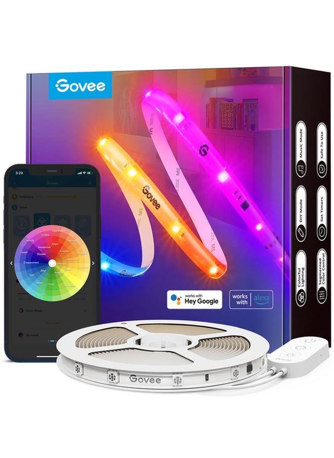 Govee Wi-Fi + Bluetooth RGBIC LED Strip Lights with Protective Coating Multicolor 32.8ft H619C  - Image 2