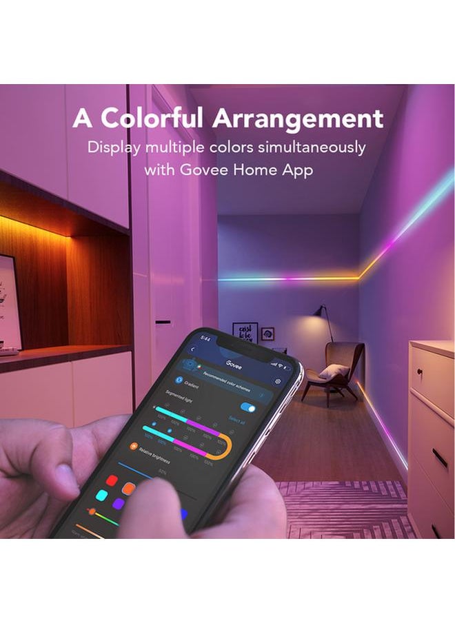Govee Wi-Fi + Bluetooth RGBIC LED Strip Lights with Protective Coating Multicolor 32.8ft H619C  - Image 3