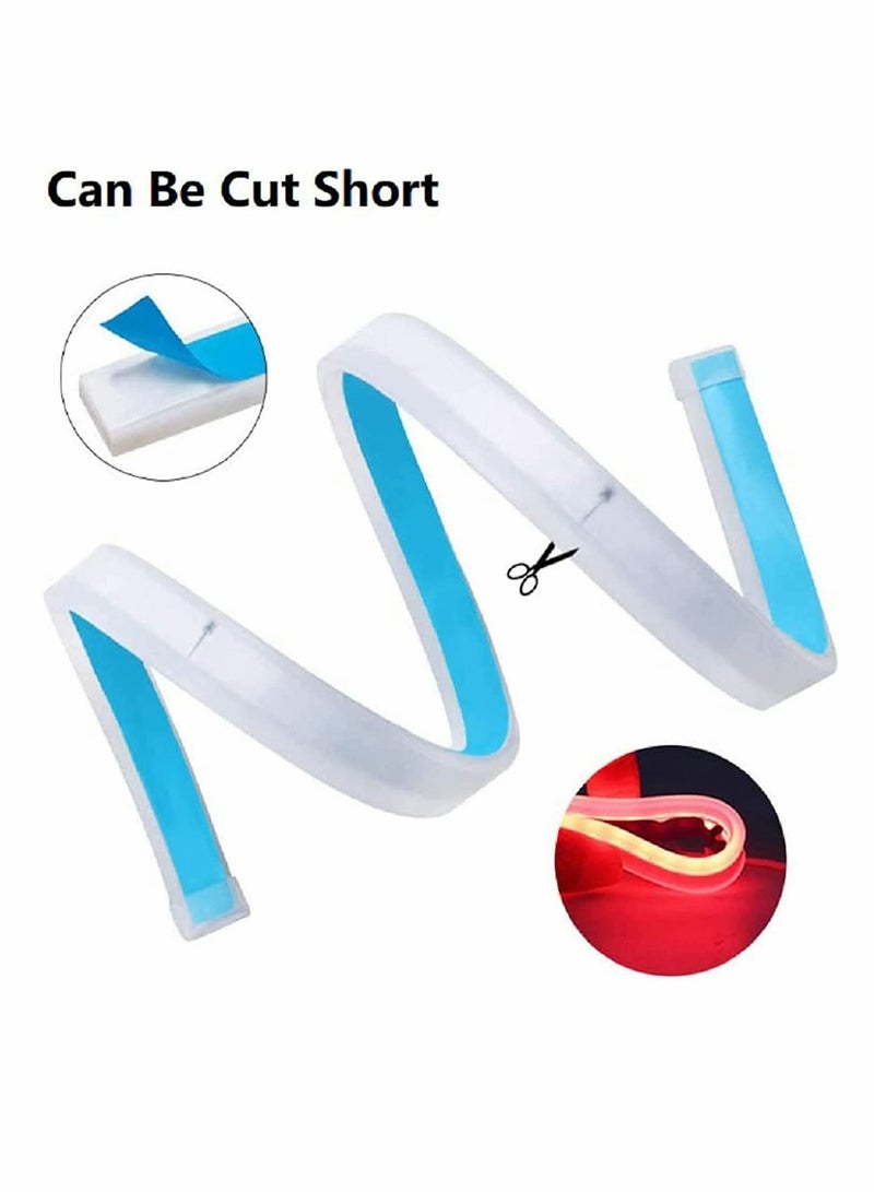 MUNTAQI LED Light Strip, LED Daytime Running Lights Sequential Turn Signal Light 12v 24 Inch Styling Slim Dual Color Flexible Switchback DRL Waterproof Headlight Surface Decorative Lamp 2 Pack - Image 4