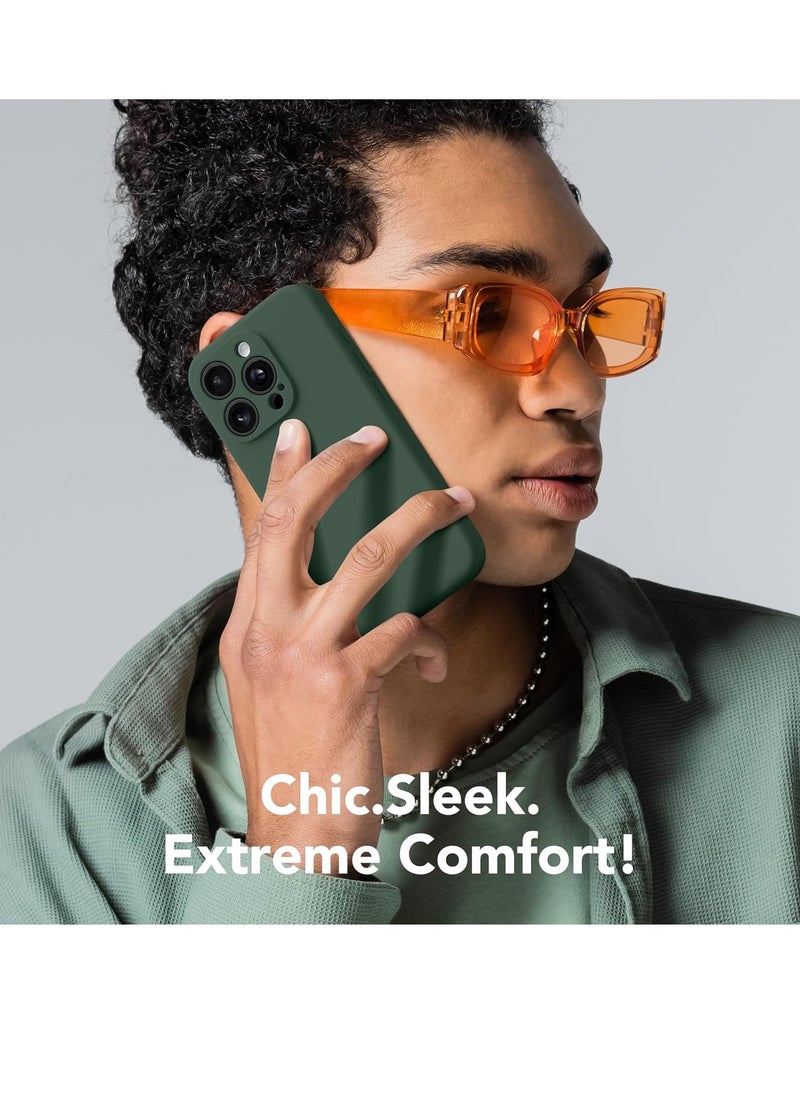 ELTRAZONE - iPhone 15 Pro Max Case Silicone, Compatible with MagSafe, [Camera Protection][2X Screen Protectors] Slim Shockproof Protective Case, Soft Anti-Scratch Microfiber Lining, Alpine Green - Image 1