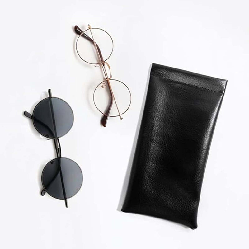 alladaga alladaga 3 Pack Leather Soft Sunglasses Case Squeeze Top Portable Eyeglasses Pouch Glasses Bag for Women Men  - Image 5
