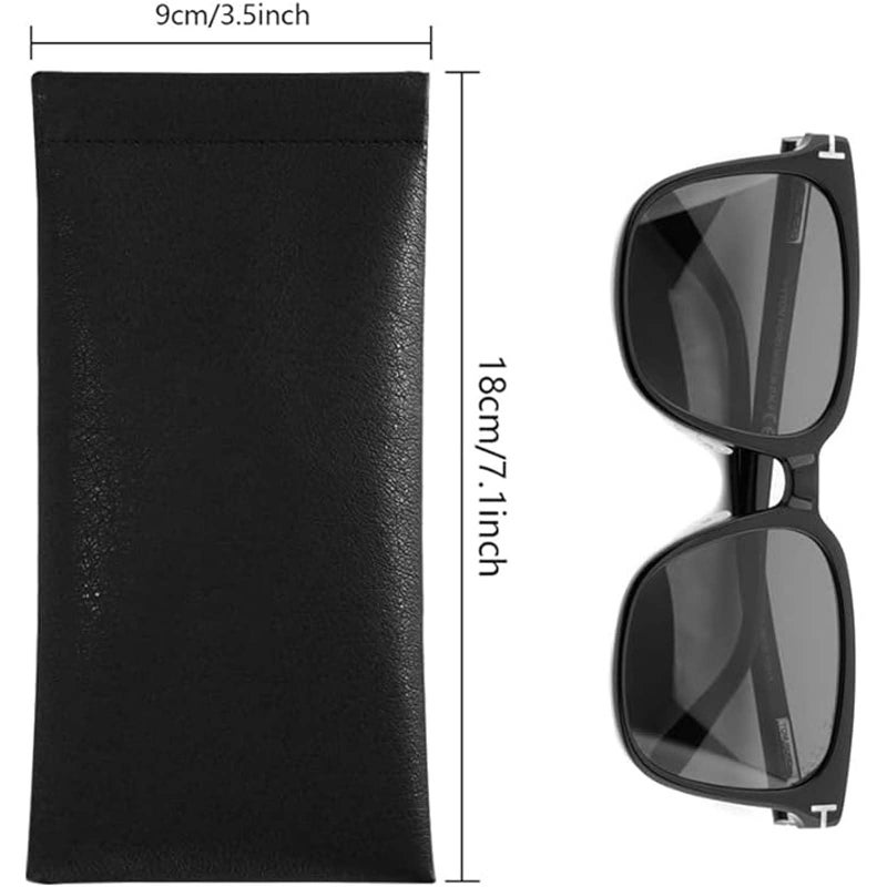alladaga alladaga 3 Pack Leather Soft Sunglasses Case Squeeze Top Portable Eyeglasses Pouch Glasses Bag for Women Men  - Image 2
