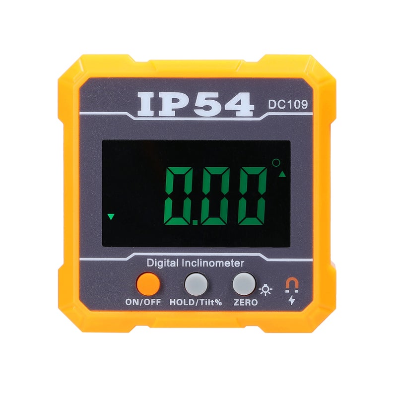 4*90° IP54 Portable High Precisions Digital Protractor Inclinometer Absolute Relative Slope Measurement Data Hold Function with Storage Bag - Image 1