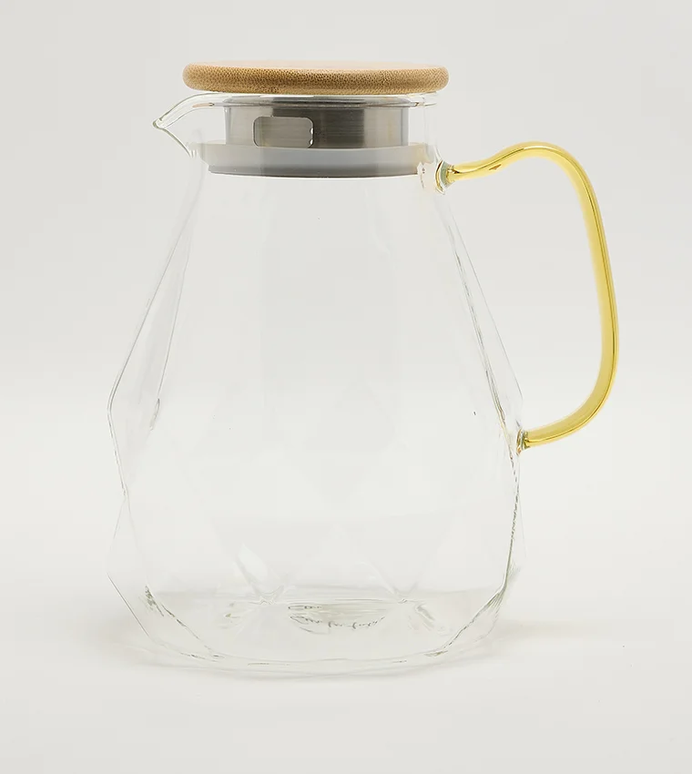 Sur La Table Glass Pitcher w/Wood Lid 1.5L Clear