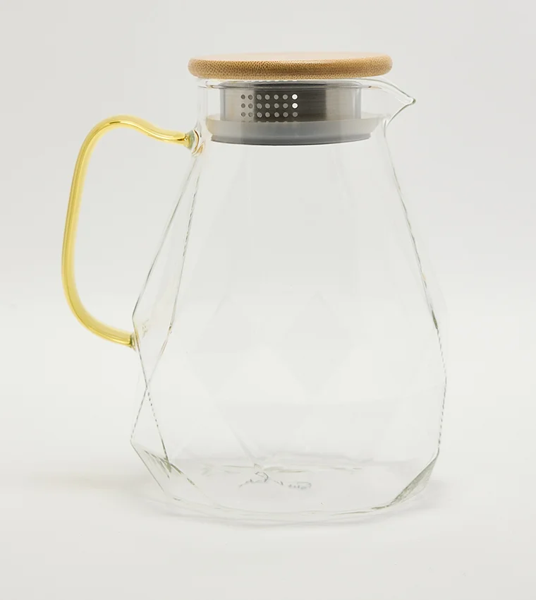Sur La Table Glass Pitcher w/Wood Lid 1.5L Clear