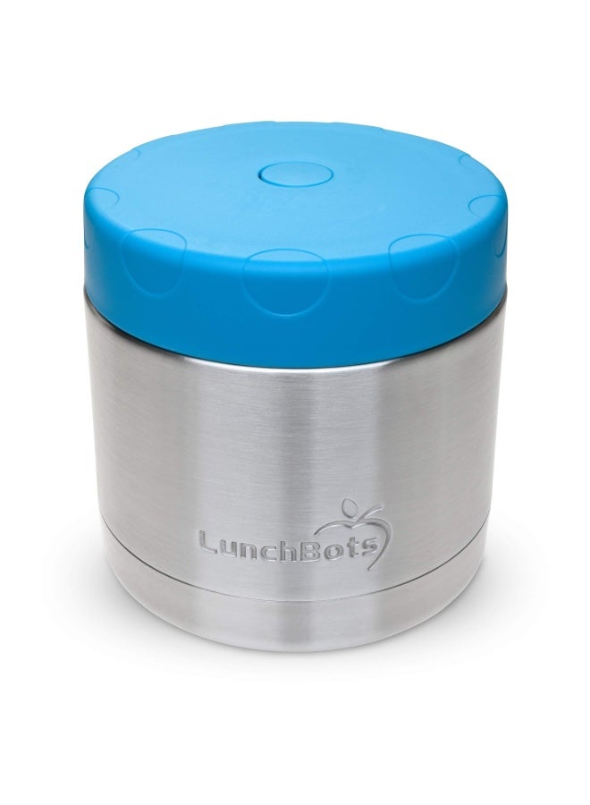 LunchBots 16oz Thermos Stainless Steel Wide Mouth - Insulated Thermos With Vented Lid - Keeps Food Hot or Cold for Hours - Leak-Proof Portable Thermal Food Jar is Ideal for Soup - 16 ounce - Aqua - Image 1