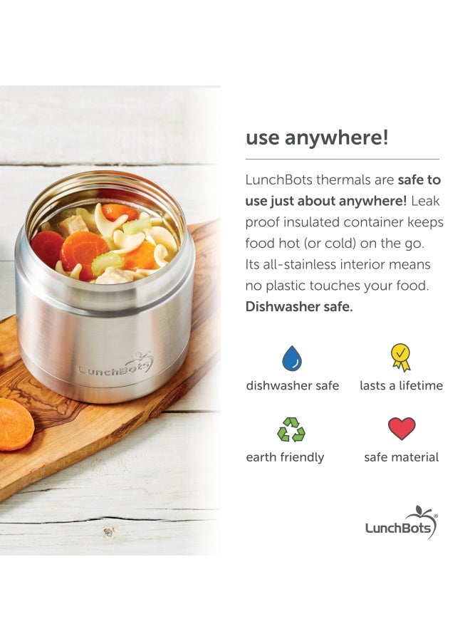 LunchBots 16oz Thermos Stainless Steel Wide Mouth - Insulated Thermos With Vented Lid - Keeps Food Hot or Cold for Hours - Leak-Proof Portable Thermal Food Jar is Ideal for Soup - 16 ounce - Aqua - Image 3