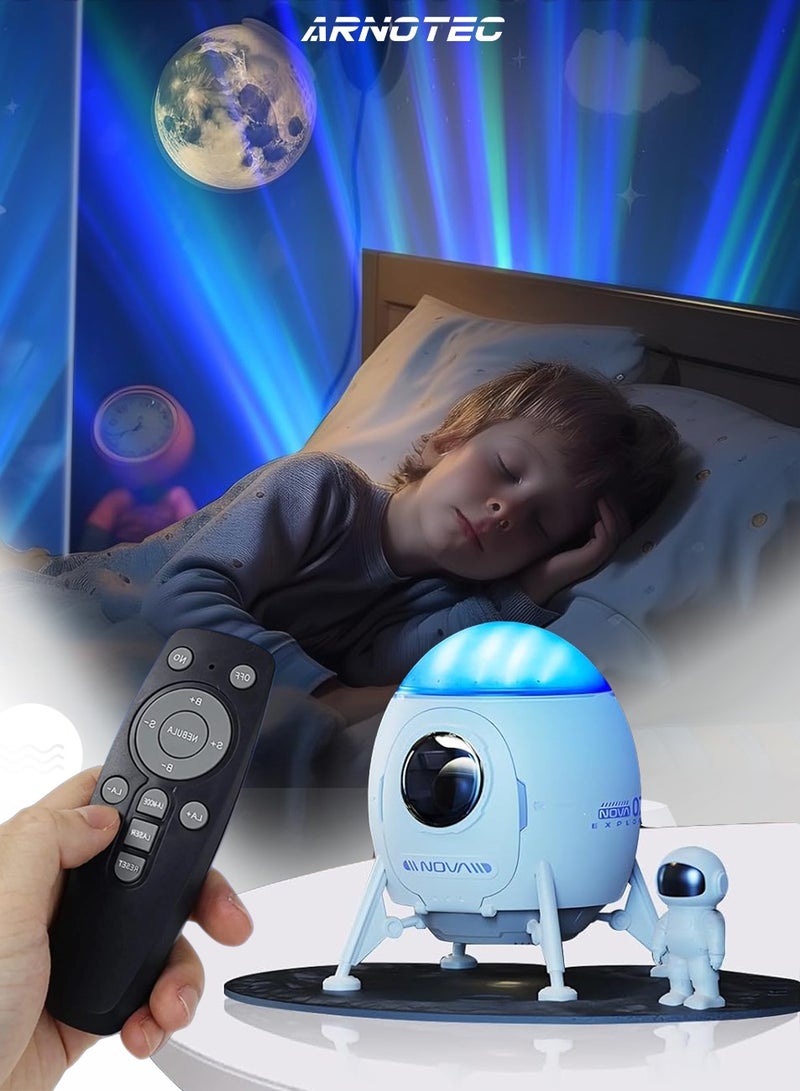 ARNOTEC Astronaut Lander Galaxy Projector, Spacecraft Ceiling Projector Light with Remote Control, 2 Astronaut Toys Decoration, Bedroom Space Projector, Room Decoration  - Image 1
