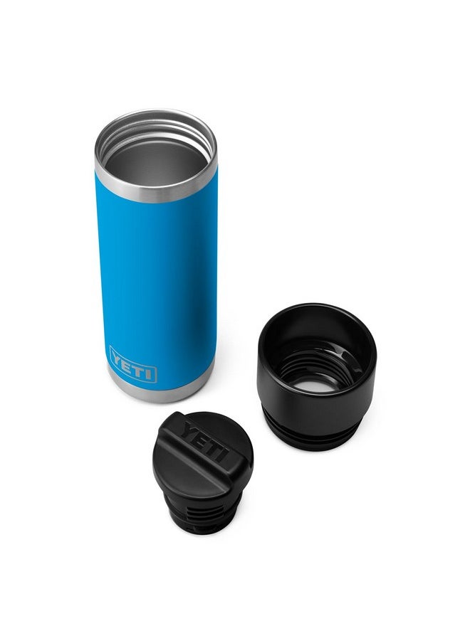 YETI Rambler 18 Oz Bottle, Stainless Steel, Vacuum Insulated, With Hot Shot Cap, Big Wave Blue  - Image 5