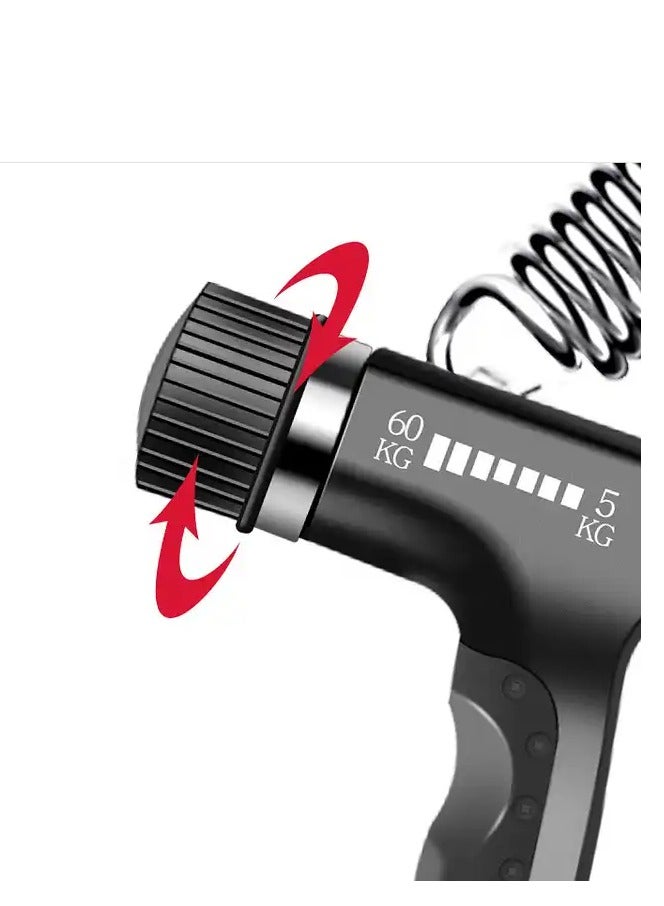 5-60Kg Adjustable High Quality Spring Hand Grip Strengthener With Counter, Black