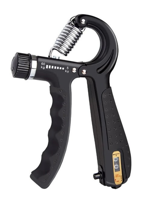 5-60Kg Adjustable High Quality Spring Hand Grip Strengthener With Counter, Black