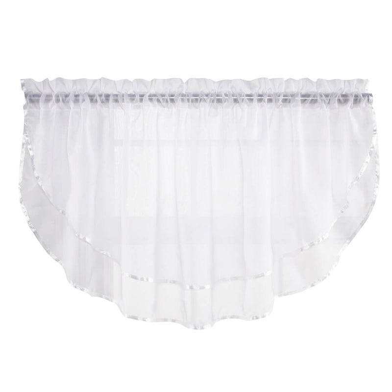 Stylemaster Elegance Sheer Voile Ascot Valance, 60" x 24", White - Image 5