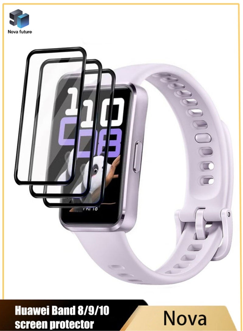 Nova future Screen Protectors for Huawei Band 8 9 10 3 Pcs Ultra HD Full Coverage Film Durable Daily Use Protective Screen Guard - Image 1