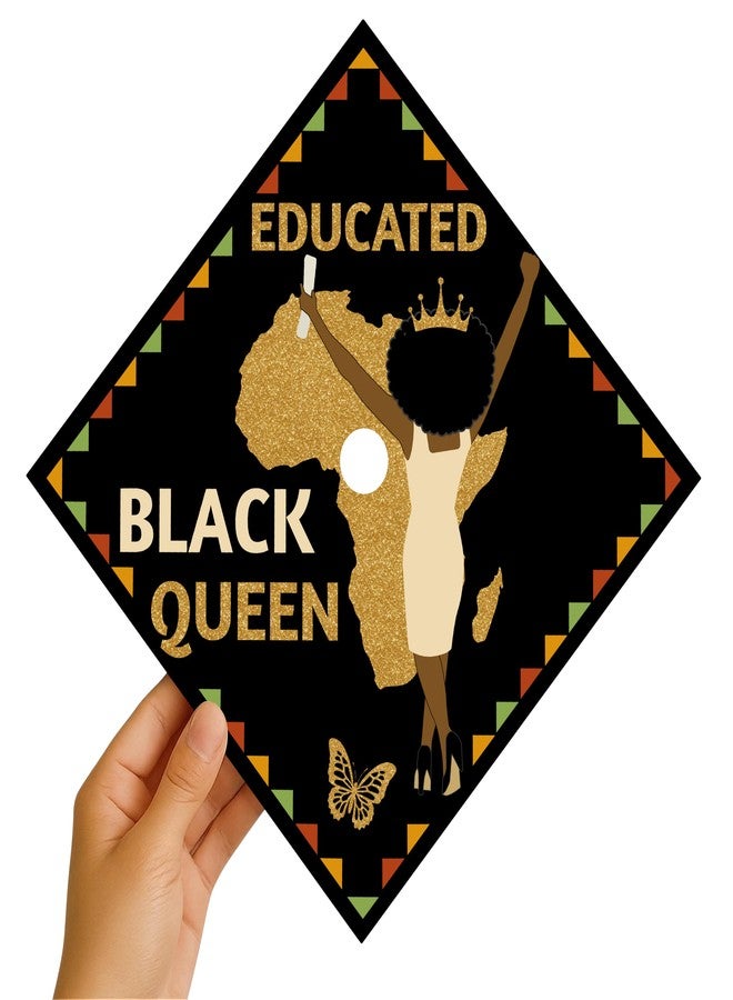 ADVANSYNC Educated Black Queen Graduation Cap Topper - Image 4