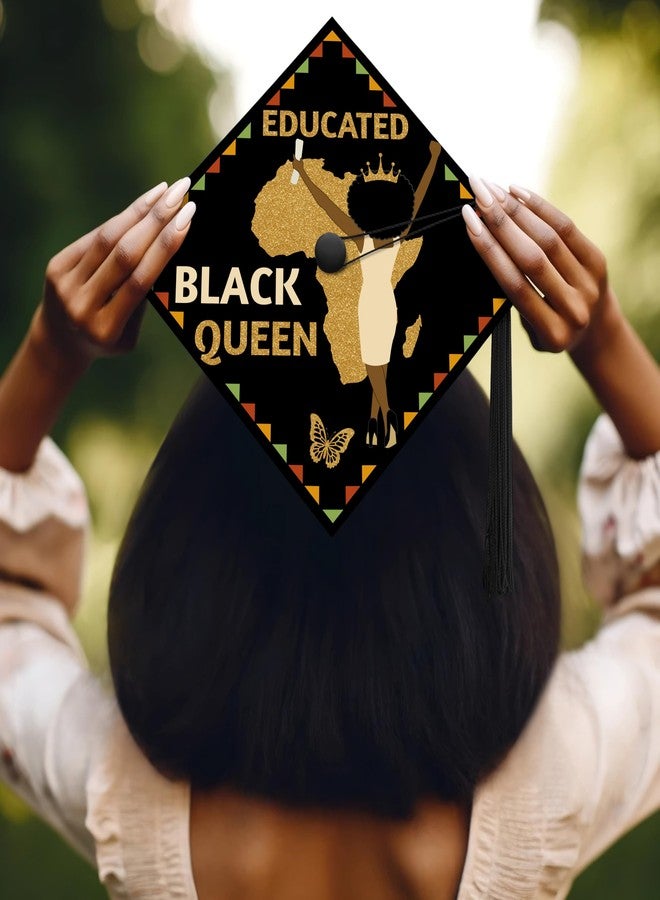 ADVANSYNC Educated Black Queen Graduation Cap Topper - Image 2