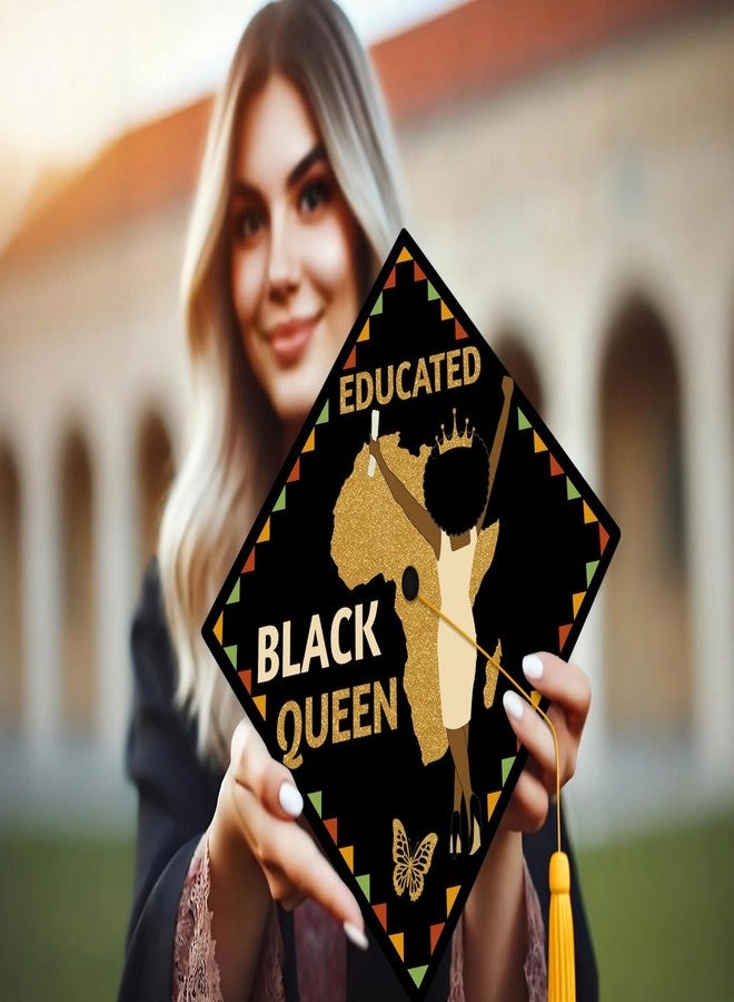 ADVANSYNC Educated Black Queen Graduation Cap Topper - Image 3