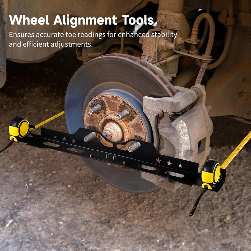 2 Pcs Alignment Tools with Measuring Tapes, Symmetrical Wheel Adjusters for Camber Toe Alignment, Ideal for Tire Calibration - Image 2